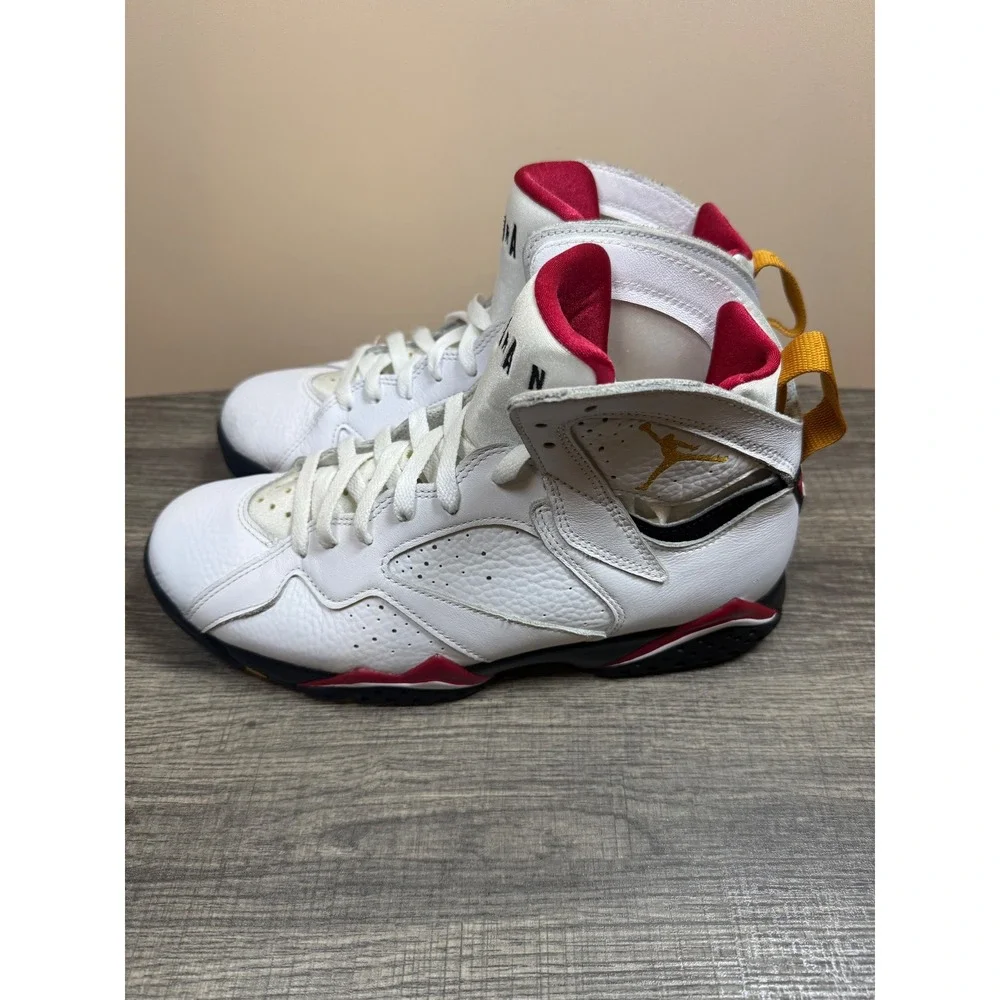 Air Jordan 7 Retro Cardinal 2022 White Red Gold CU9307-106 Mens Size 8.5